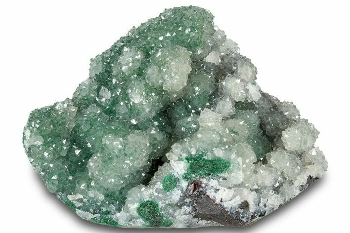 Sparkling Druzy Quartz on Malachite - DR Congo #319245
